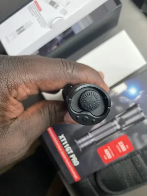 Klarus XT11GT PRO Tactical Flashlight 3300 Lumens, 410m Beam, Dual Turbo and Strobe Tail Switches, USB-C Rechargeable, IPX8 Waterproof actual product photo.