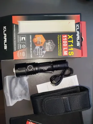 Klarus XT11S: 330m (1082ft) Tactical Flashlight | 1100 Lumens, Waterproof, Rechargeable, Durable | Ideal for Security, Camping, Emergencies, 5yrs Warranty actual product photo.