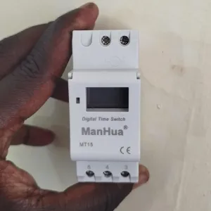 ManHua MT15 Digital Timer Switch - 16A Dual Control Relay for Lights, Bells, Fridges, Security Systems - Weekly/Daily Automation actual product photo.