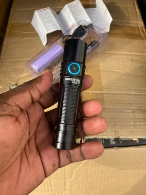 SUPERFIRE A20-X High-Powered Flashlight – 1580 lumens | 205 meters actual product photo.