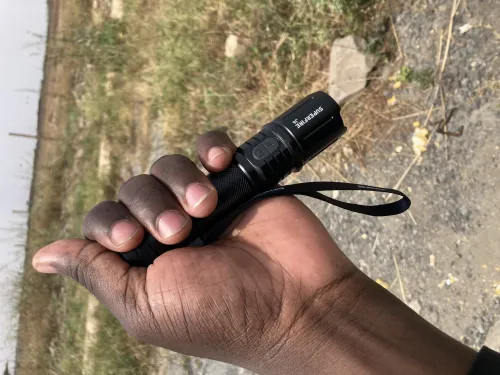 SUPERFIRE J6 LED Flashlight, 480 Lumens, 200m Range, USB-C actual product photo.
