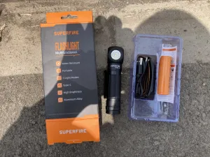 SuperFire TH04-U 2-in-1 Rechargeable LED Headlamp and Torch actual product photo.