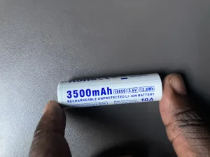 XTAR 18650 RAW Battery, 3500mAh, Flat Top, 10A Discharge actual product photo.