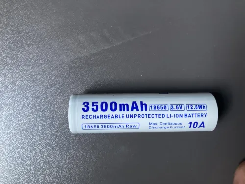 XTAR 18650 RAW Battery, 3500mAh, Flat Top, 10A Discharge actual product photo.