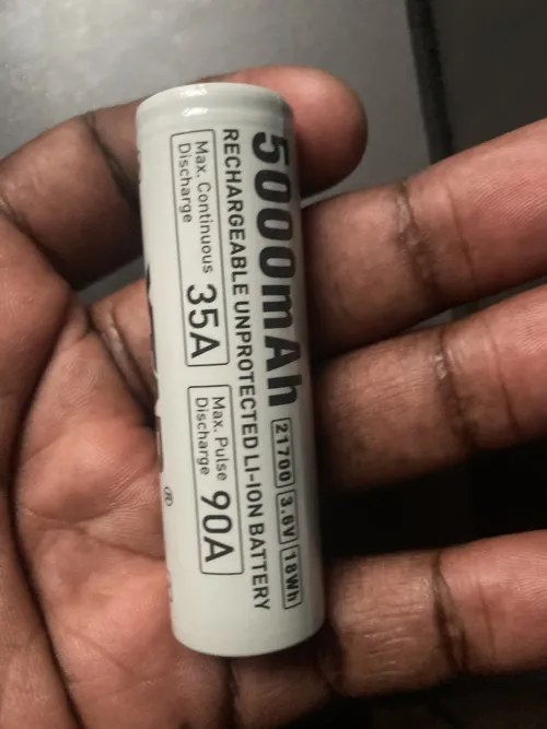 XTAR 21700 RAW Battery, 5000mAh, 35-90A High-Drain actual product photo.