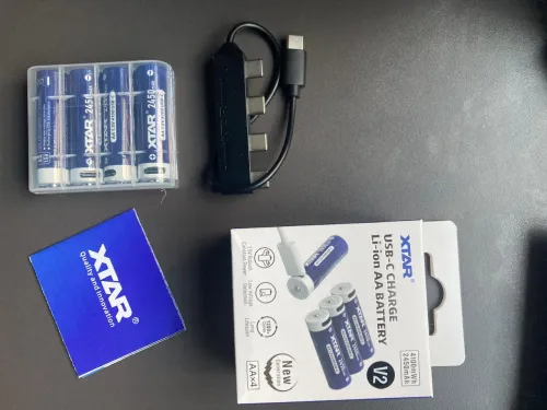 4 Pack XTAR AA Lithium-ion USB-C Battery 1.5V 2A, 4100mWh 2450mAh with LED Indicator actual product photo.