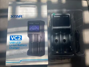 XTAR VC2 Dual-Slot Smart LCD Lithium-Ion Battery Charger with Independent Charging Channels and Micro-USB Input actual product photo.