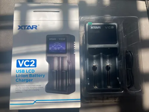 XTAR VC2 Dual-Slot Smart LCD Lithium-Ion Battery Charger with Independent Charging Channels and Micro-USB Input actual product photo.