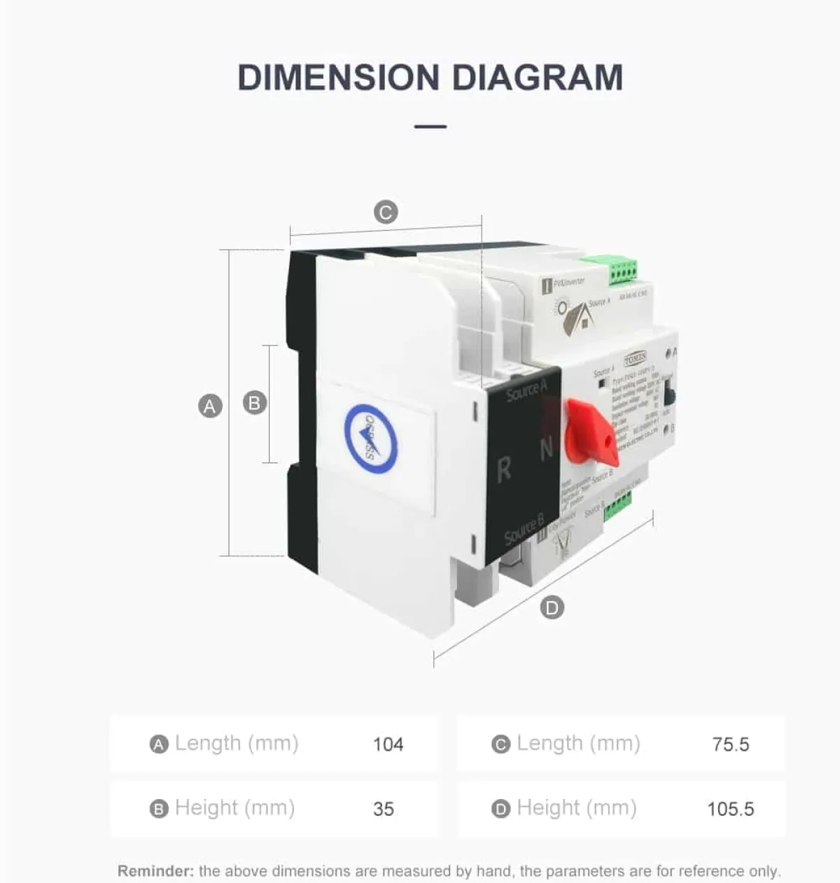 TOMZN 63/100A Automatic ATS | Solar/Generator Transfer Switch - 220V, UPS Concept | Seamless Power Backup for Homes &