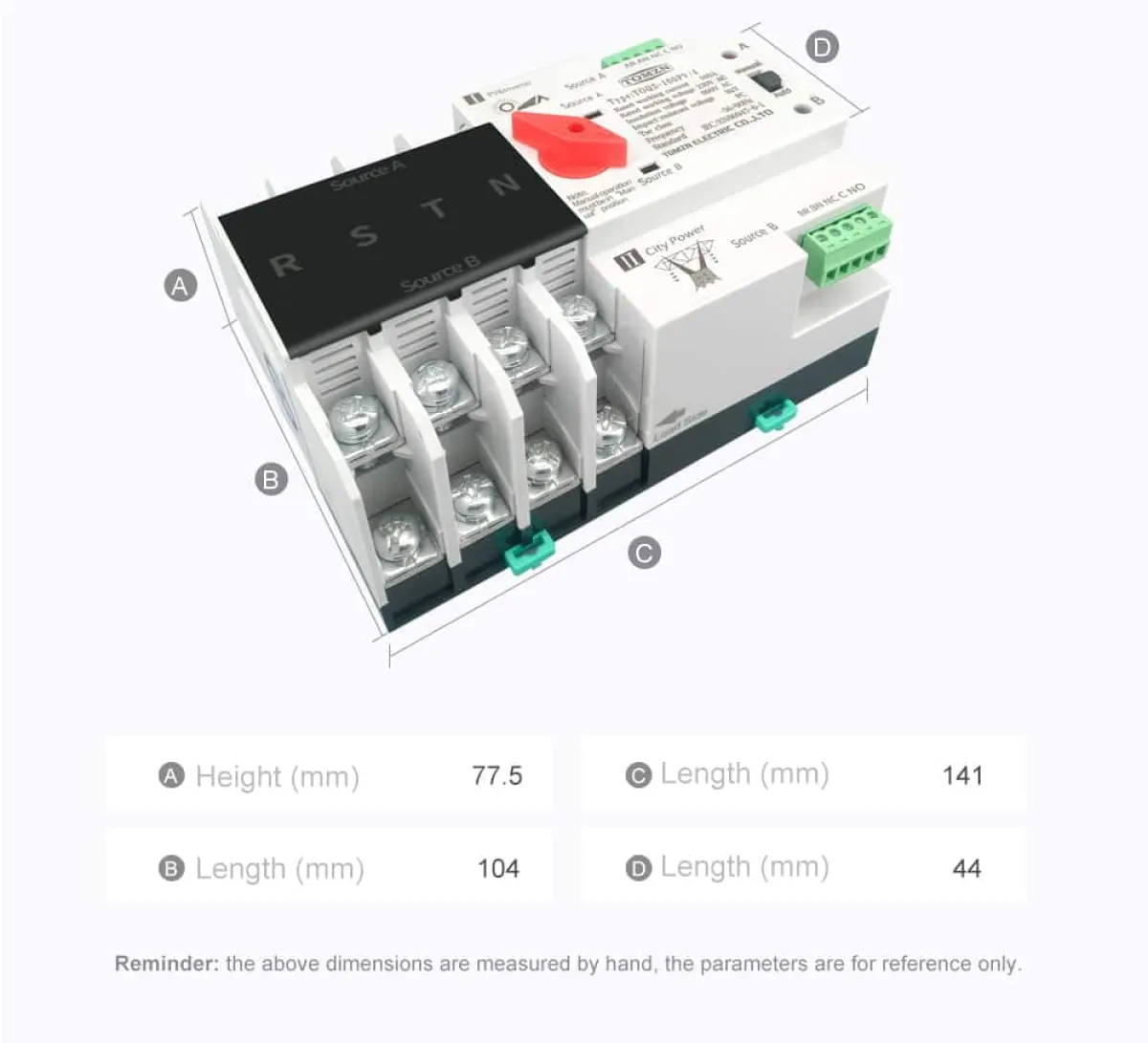 TOMZN 63/100A Automatic ATS | Solar/Generator Transfer Switch - 220V, UPS Concept | Seamless Power Backup for Homes &