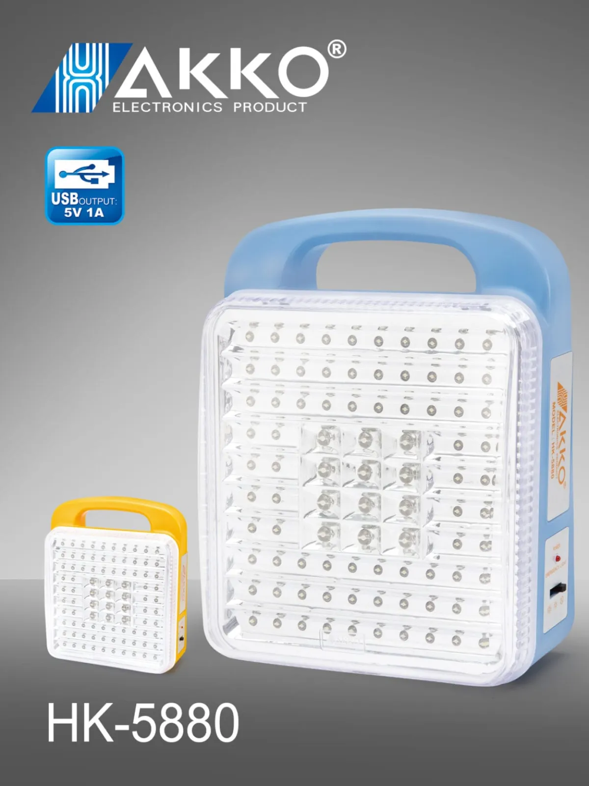 AKKO HK5880 LED Lamp, 88 LEDs, 17Hr Runtime, Rechargeable