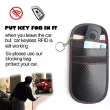 TICONN Faraday Bag | RFID Blocking Pouch for Key Fob | Car Anti-Theft, Hacking Protection | Signal Blocker, Carbon Fiber Texture - photo 2