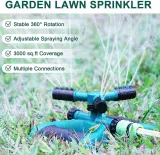 ½" Rotating Garden Sprinkler – 10m Radius | ABS Plastic | 360° Lawn Irrigation | Connectable Series - photo 14