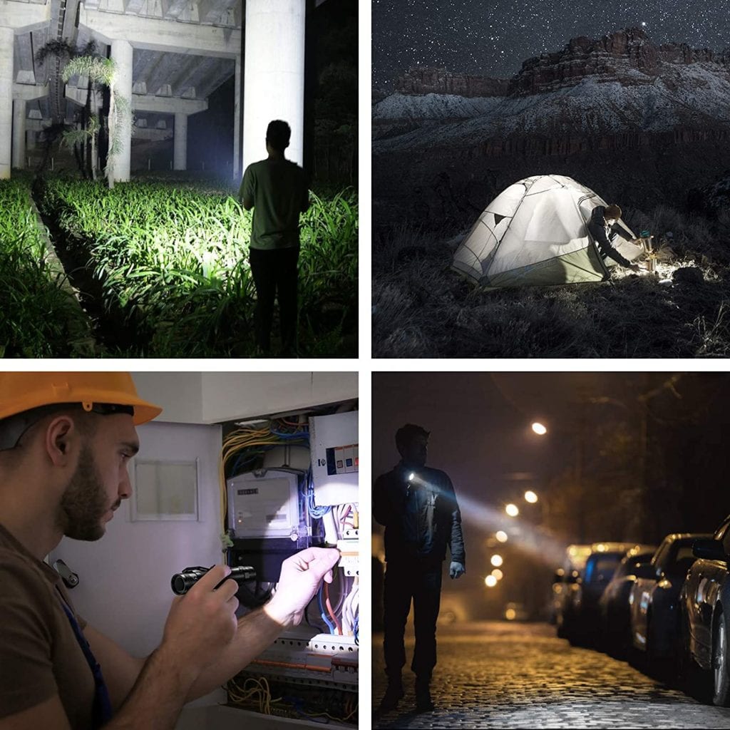PEETPEN L21 Rechargeable USB Flashlight | 300m Beam, 1200 Lumens, Osram P8 LED, IPX6 Waterproof, Aluminium Alloy | 1