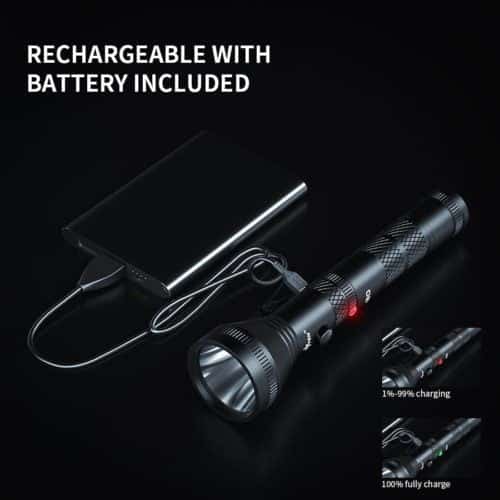 PEETPEN L30 LED Flashlight | 400m Beam, 1200 Lumens, USB Rechargeable, IPX6 Waterproof Aluminum | Outdoor, Emergency,
