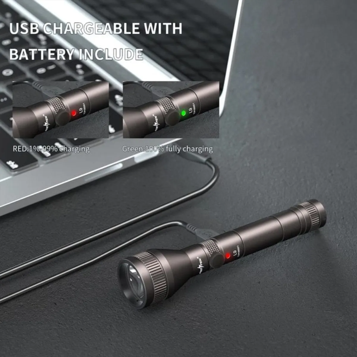 PEETPEN L9 mini flashlight, beam demonstration