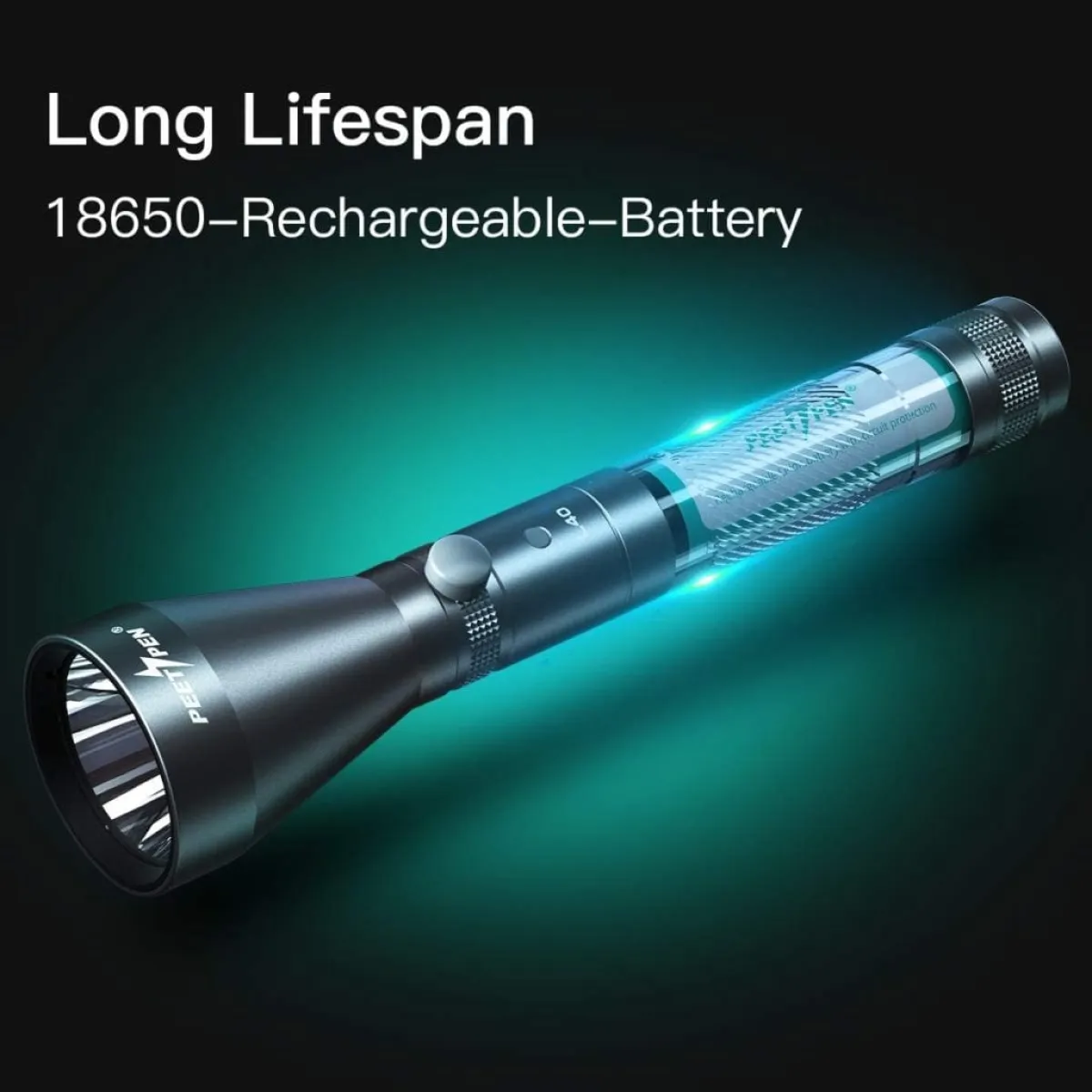 PEETPEN L40 flashlight, beam demonstration