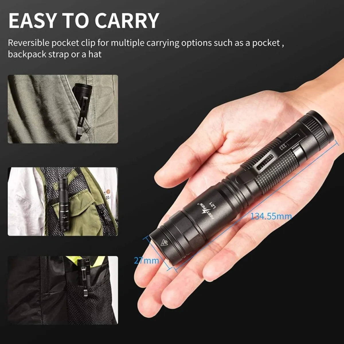PEETPEN L21 rechargeable EDC flashlight