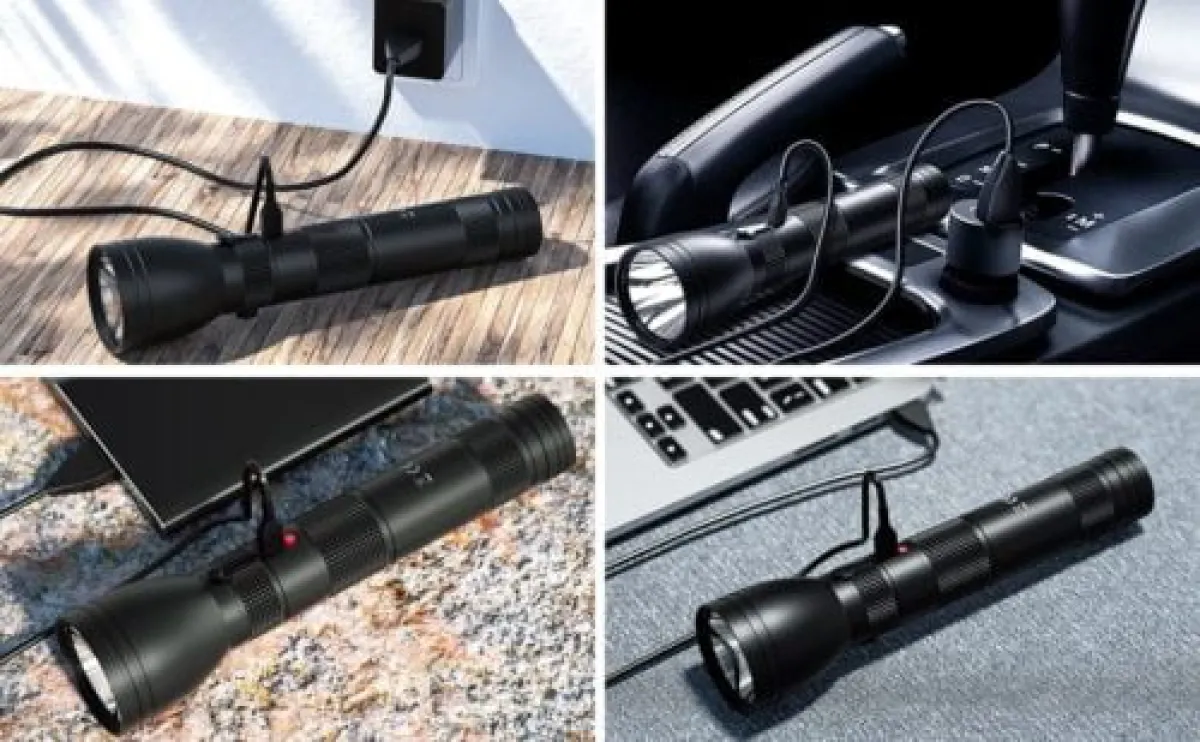 PeetPen L80 Flashlight | 1km Beam, 1500 Lumens, USB Rechargeable Torch | Outdoor Camping, Emergency, Professional Use,