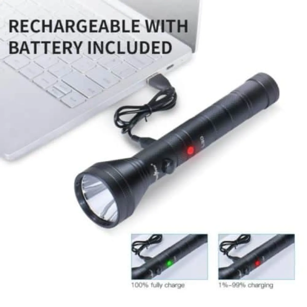 PEETPEN L30 LED Flashlight | 400m Beam, 1200 Lumens, USB Rechargeable, IPX6 Waterproof Aluminum | Outdoor, Emergency,