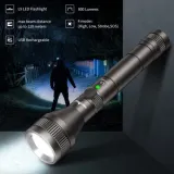 PEETPEN L9 Flashlight | 500lm Osram LED, 120m Beam, USB Rechargeable | Pocket Torch for Camping, Hiking, Emergency, Outdoor - Aluminum Alloy, IPX4 Waterproof - photo 2