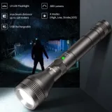 PEETPEN L9 Flashlight | 500lm Osram LED, 120m Beam, USB Rechargeable | Pocket Torch for Camping, Hiking, Emergency, Outdoor - Aluminum Alloy, IPX4 Waterproof in Kenya