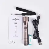 PEETPEN L9 Flashlight | 500lm Osram LED, 120m Beam, USB Rechargeable | Pocket Torch for Camping, Hiking, Emergency, Outdoor - Aluminum Alloy, IPX4 Waterproof - photo 8