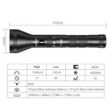 PEETPEN L30 LED Flashlight | 400m Beam, 1200 Lumens, USB Rechargeable, IPX6 Waterproof Aluminum | Outdoor, Emergency, Camping - photo 4
