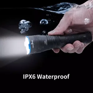 PEETPEN C60 LED Zoomable Flashlight | 0.26km Beam, 1000 Lumens, IPX6 Waterproof | Aluminum Alloy for Camping, Rescue