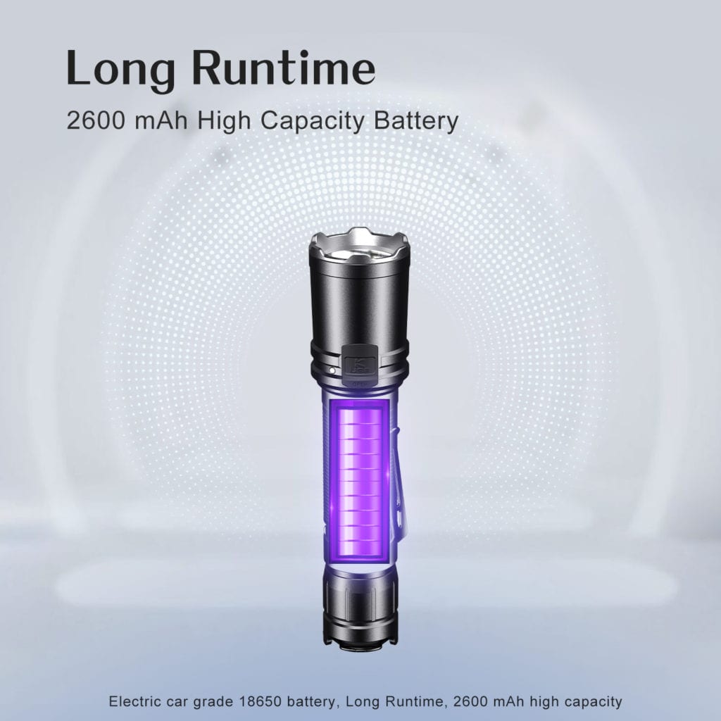 Klarus XT11R flashlight with lanyard attached