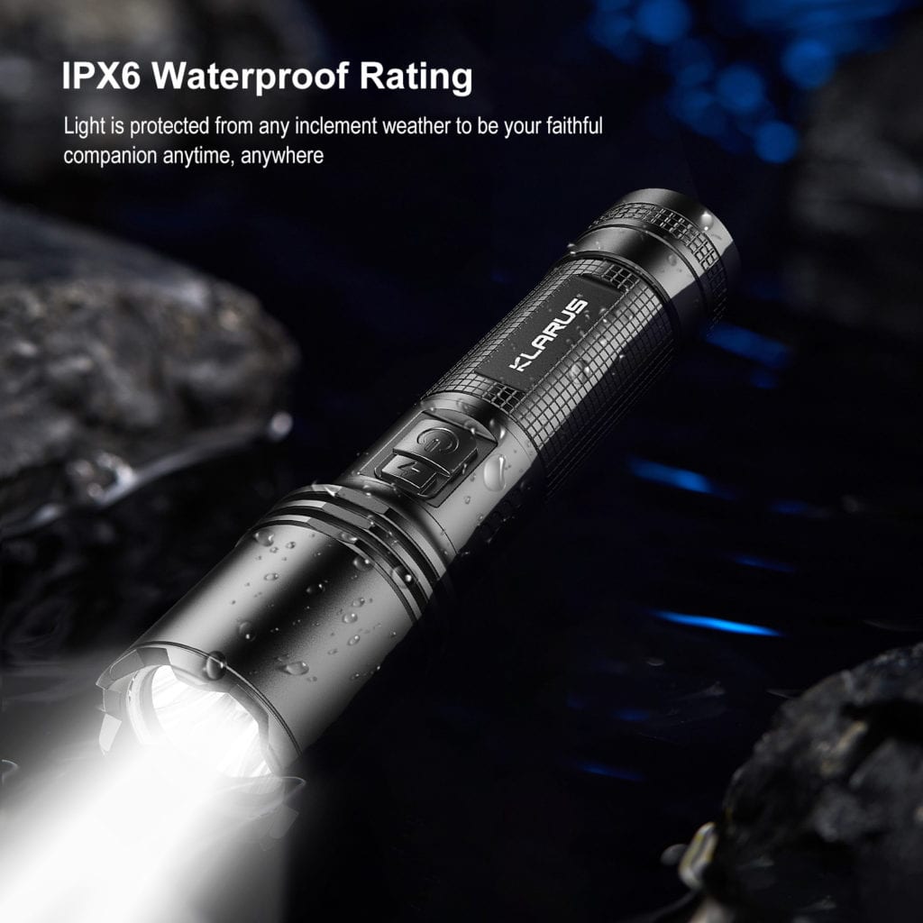Klarus A1 Flashlight | 1100 Lumens, 230m Beam | USB-C Rechargeable, Camping, Emergency | Aluminum Alloy, IPX6