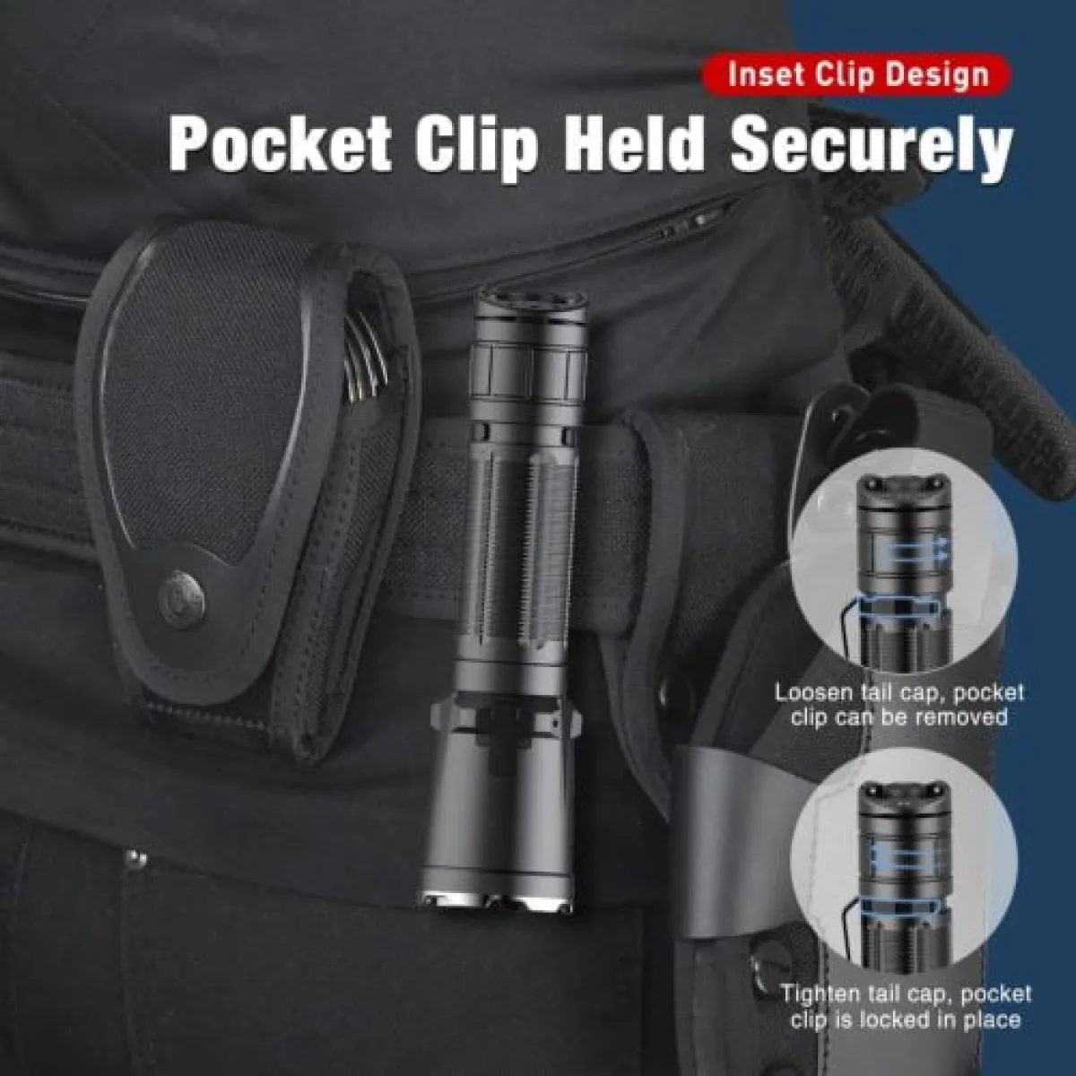 Klarus XT11GT tactical flashlight with holster
