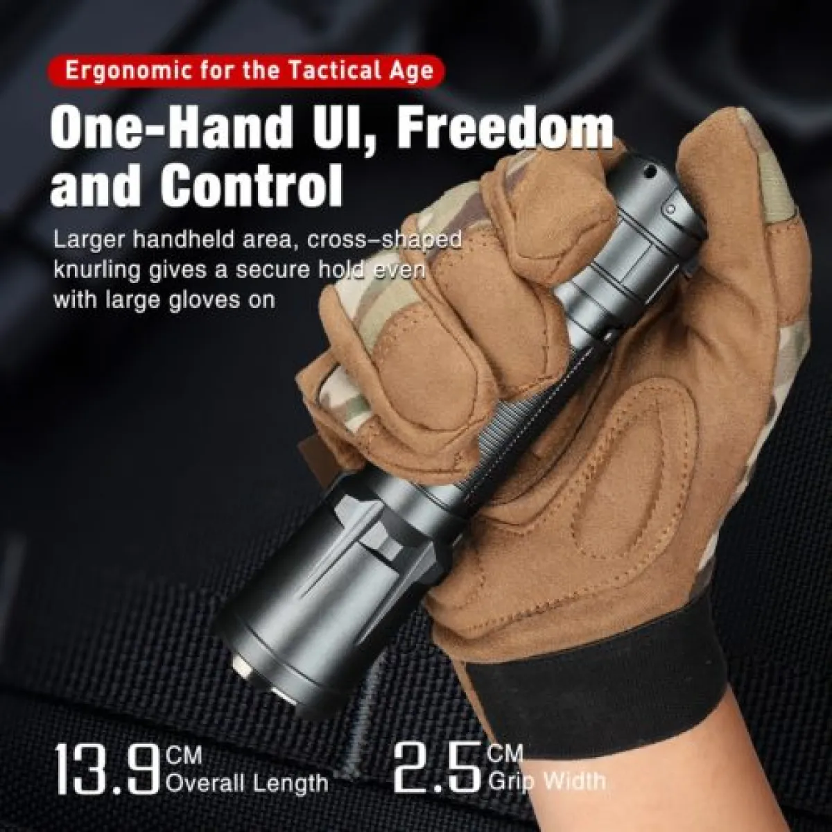 Klarus XT11GT tactical flashlight with holster