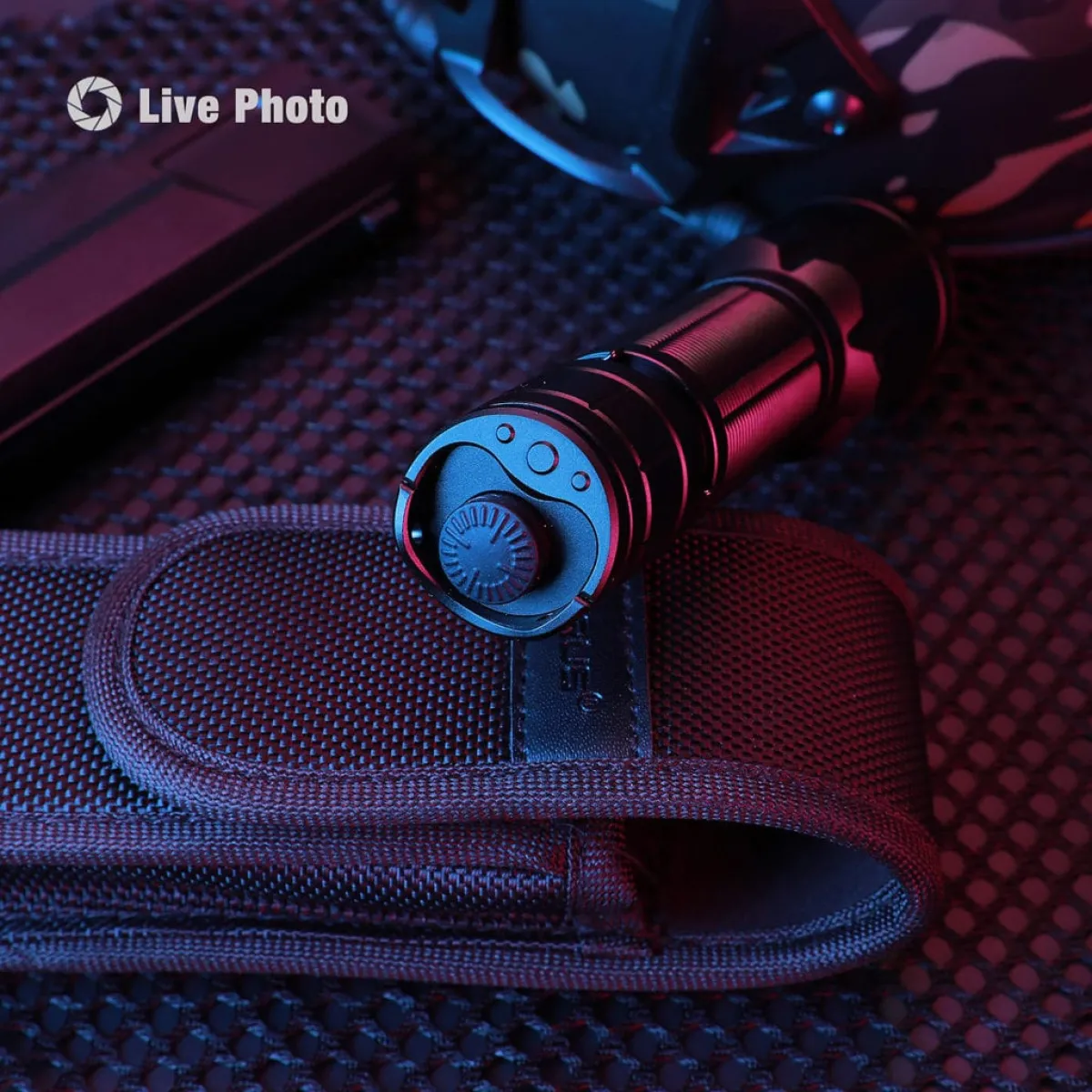 Klarus XT11GT tactical flashlight with holster