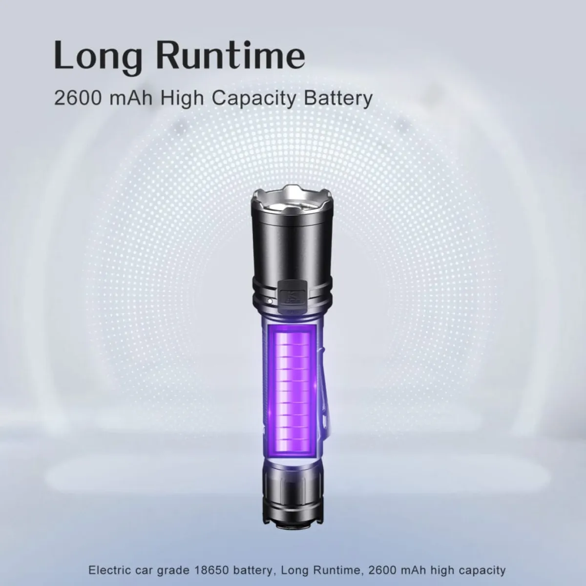 Klarus XT11R flashlight with lanyard attached