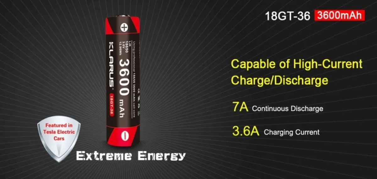 Klarus 18GT-36 18650 rechargeable battery