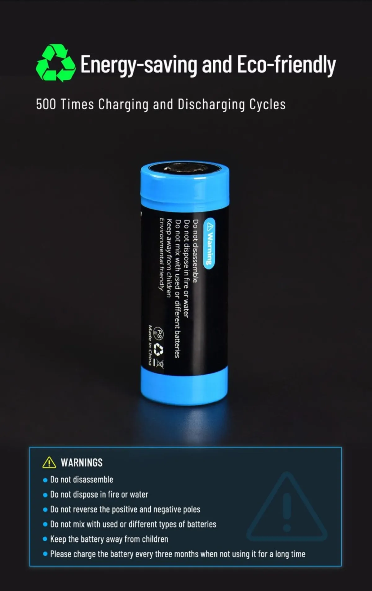 Wuben 26650 rechargeable battery