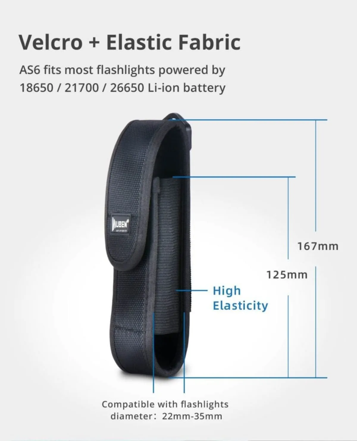 WUBEN AS6 Holster, Nylon Belt Pouch for C3, L50, TO40R, TO46R