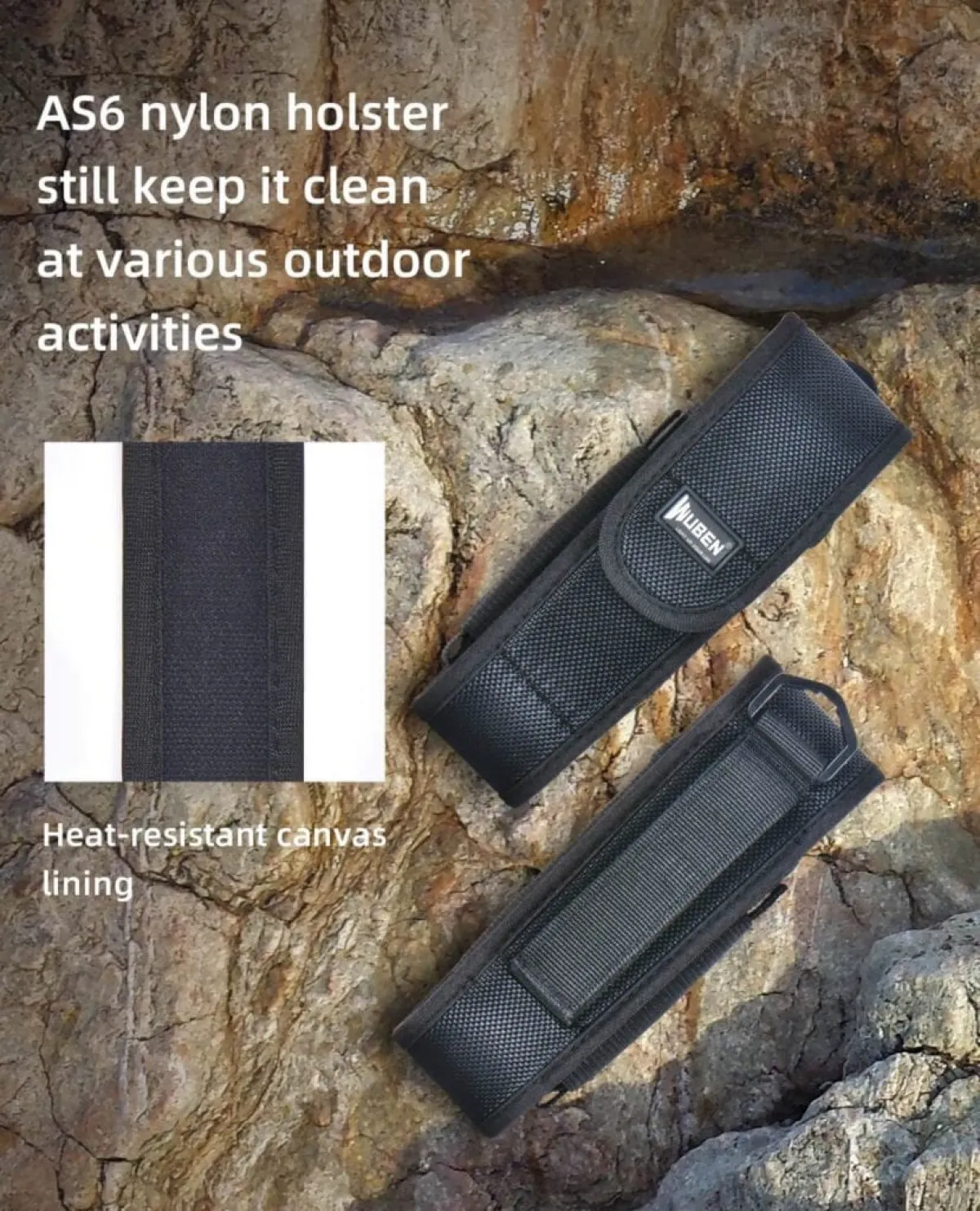 WUBEN AS6 Holster, Nylon Belt Pouch for C3, L50, TO40R, TO46R