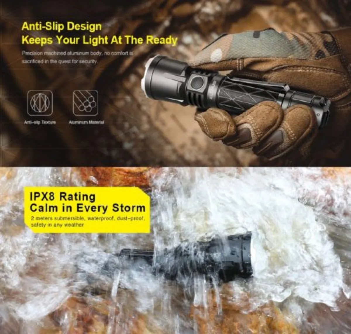 Klarus XT21X Flashlight | 4000 Lumens, 316m Beam | Rechargeable Torch for Search & Rescue, Outdoor, Emergency | CREE