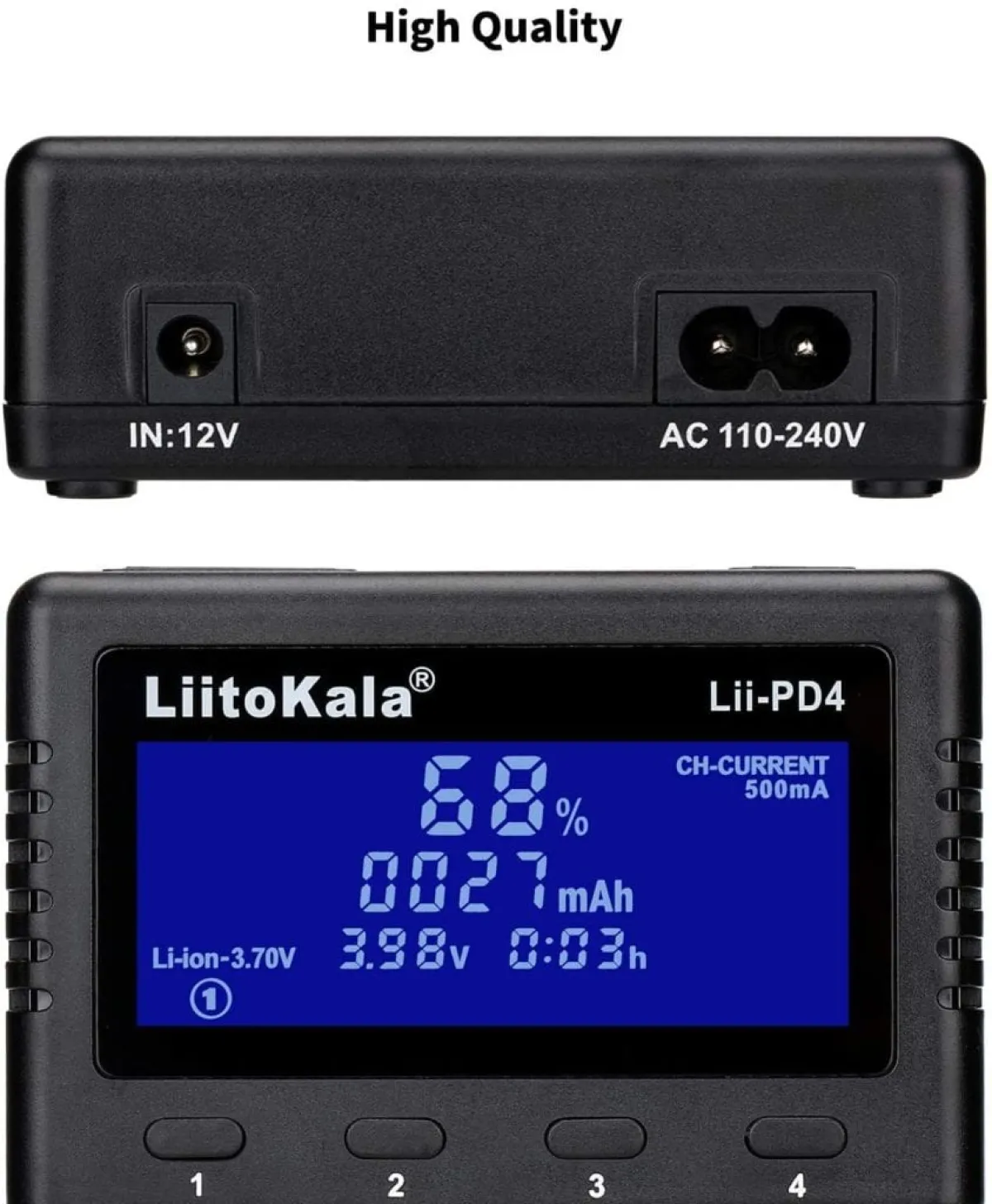 LiitoKala Lii-PD4 4-Bay Smart Charger with LCD Display