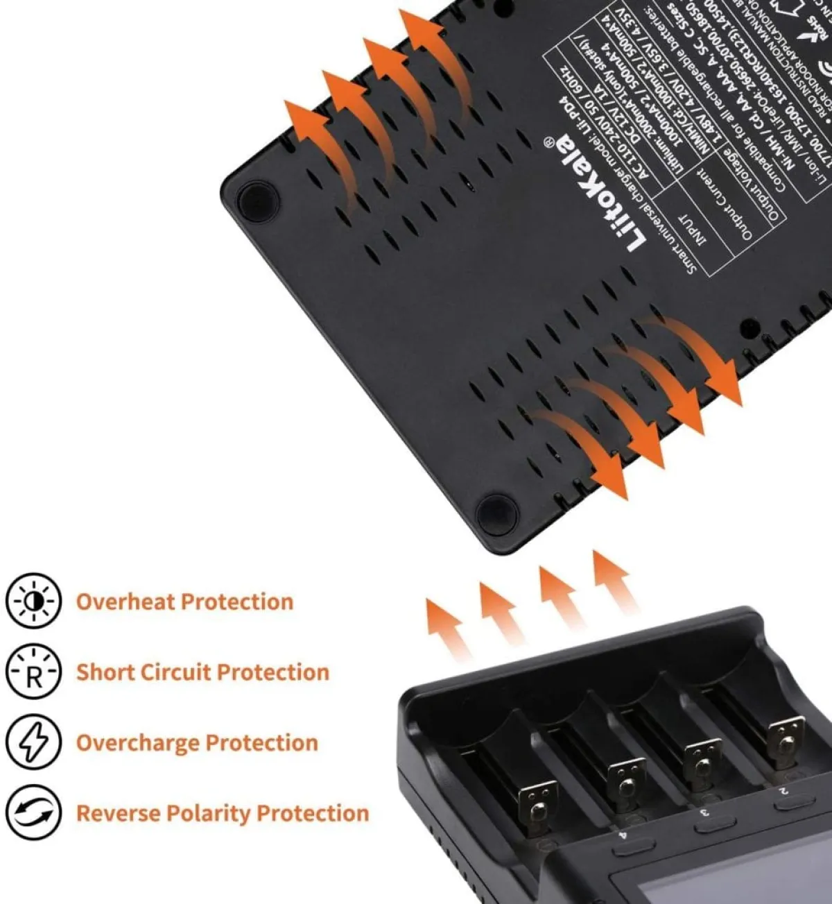 LiitoKala Lii-PD4 4-Bay Smart Charger with LCD Display