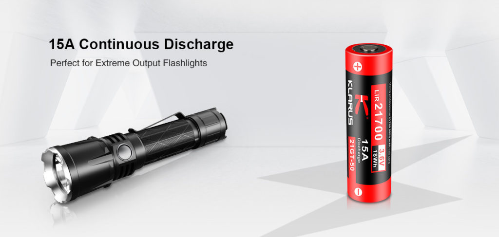 Klarus 5000mAh 21700 Battery: High-Drain 16A Protected Button Top for Flashlights, Gimbals & Torch Lights in Kenya
