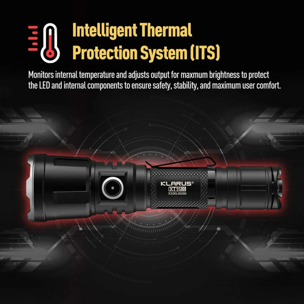 Klarus XT11X flashlight with holster
