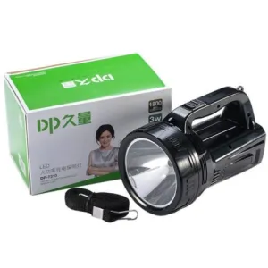 DP-7310 3W Rechargeable Flashlight | 1800mAh, 12Hrs Runtime, Metal Body | Camping, Power Outages, Outdoor Use