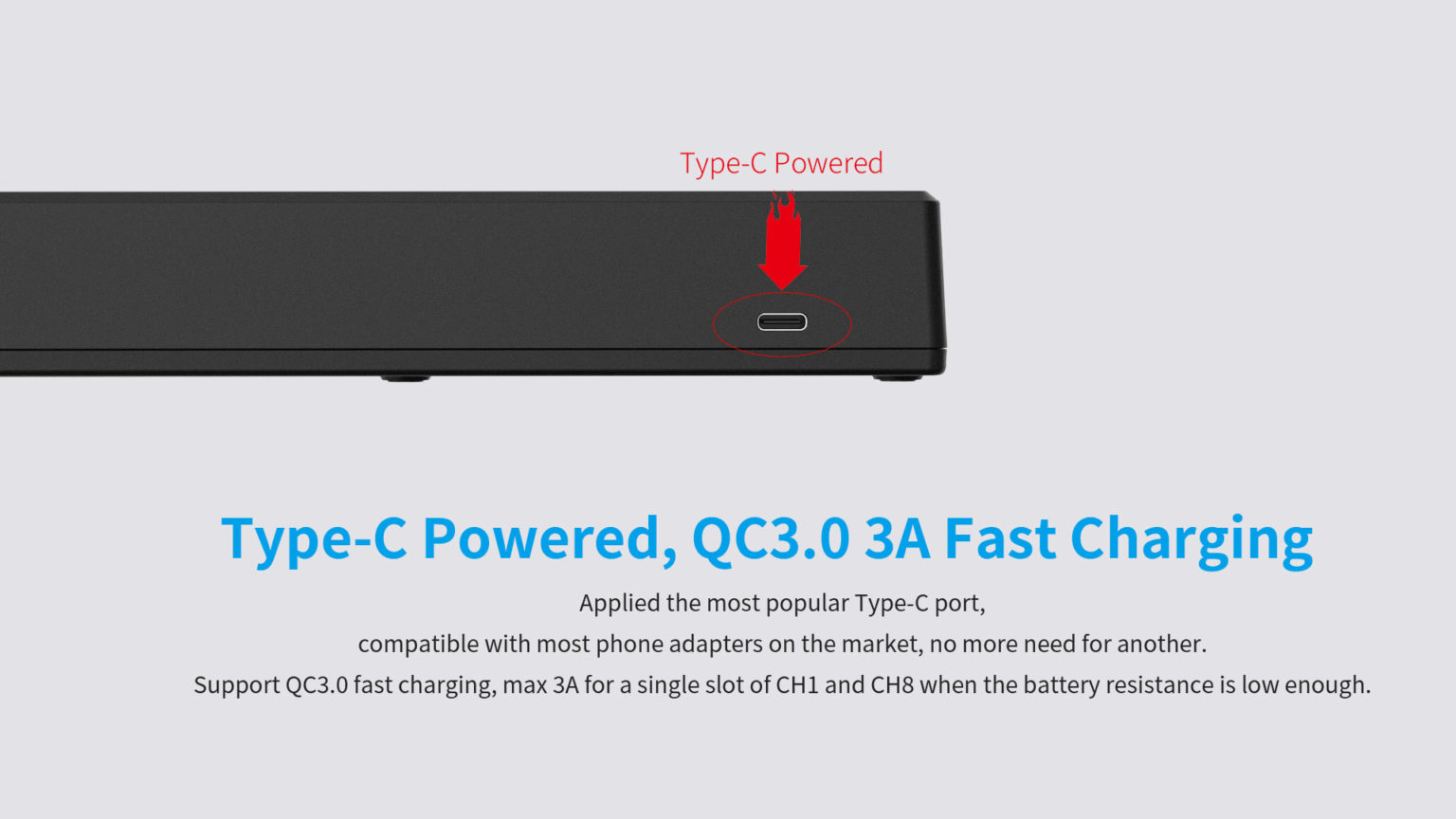 XTAR VC8 Charger: 8-Channel Fast Charge Li-ion/NiMH, QC3.0 USB-C, LCD Display, AA/AAA, 18650/21700 Batteries in Kenya