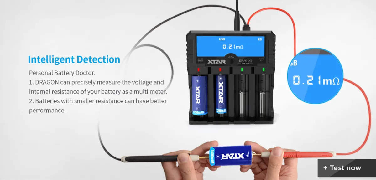 Xtar Dragon VP4 Plus 4-Bay Charger with LCD Display