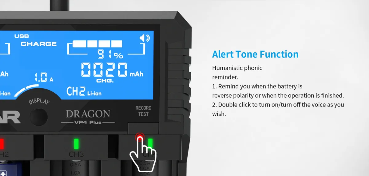 Xtar Dragon VP4 Plus 4-Bay Charger with LCD Display