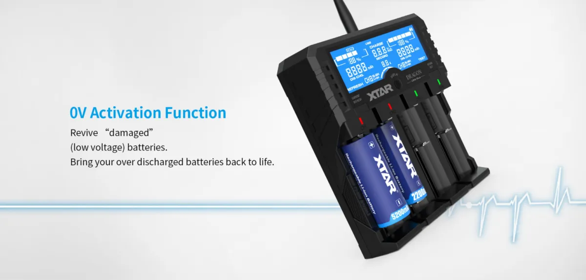 Xtar Dragon VP4 Plus 4-Bay Charger with LCD Display