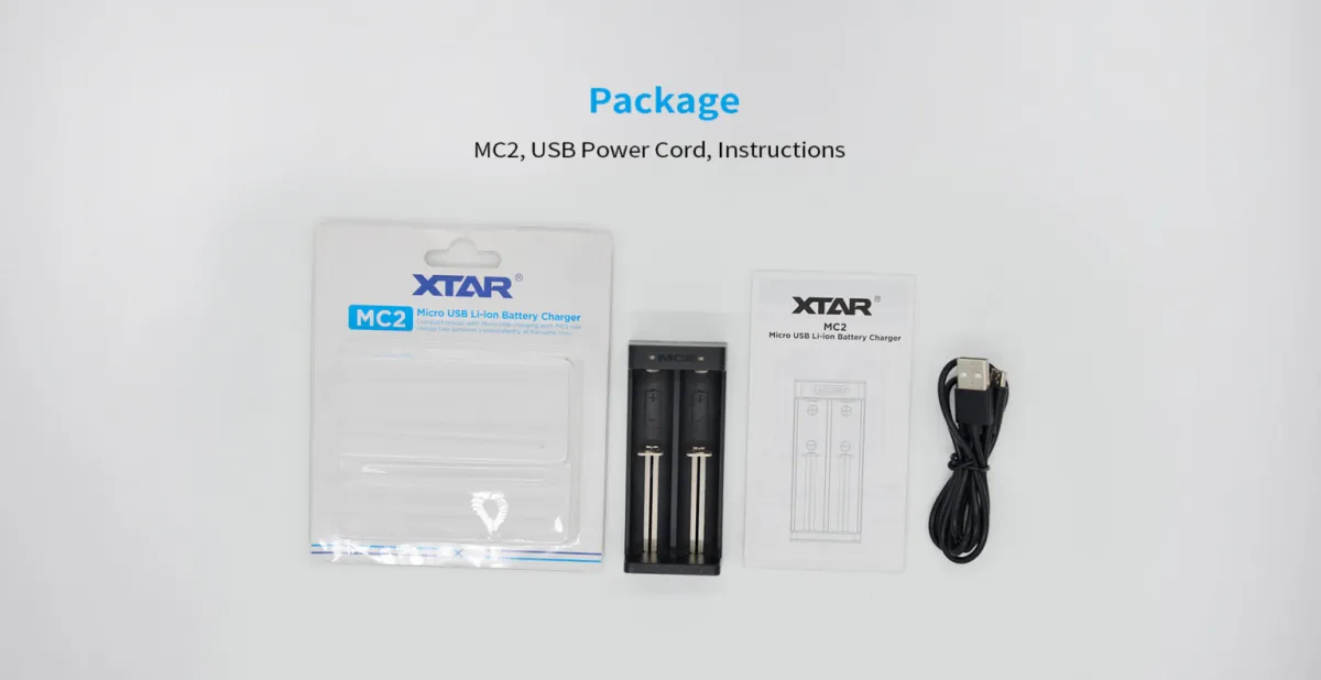 XTAR MC2 2-Bay USB Li-ion Battery Charger